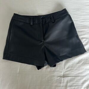 SNDYS Black Faux Leather Shorts